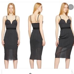 Herve Leger Black & Grey Bustier Bodycon Dress Women's